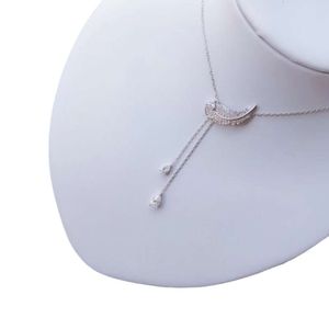 Swarovski S925 Colar de Prata Designer de Moda de Luxo Mulheres Pingente Colares Estilo Pena Avançada Colar Estilo Longo Estilo Borla Presente Para Namorada