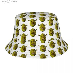 Wide Brim Hats Bucket Hats Stylish Little Shreks Meme Bucket Hat Teen Lightweight Hiking Fishing C Travel HeadwearL231216