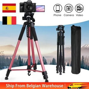 Holders Camera Tripod Stand with Carry Bag Aluminium Portable Travel Tripods with Phone Holder Pan Head For DSLR/Nikon/Canon/Phone