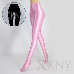 set Satin smooth opaque glossy pantyhose Open crotch pants bright wet tights sexy silky stockings Japanese slim high waisted pants