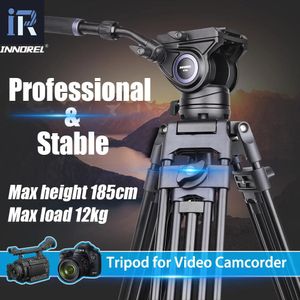 Innehavare VT80 Video Tripod System 185cm Professional Heavy Duty Aluminium Twin Tube Kit F80 Fluid Head Load 12 kg för kamera DSLR -videokamera