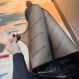 Balencaigaity Socks Hosiery New B Family Net Red Paris Silk Stockings Aristocratic Family Black Thin Style Spring and autumn Style Insレターセクシーなフックシルクブラック