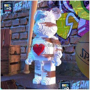 Blocks 3142Pcs Bearbrick Microparticles Love Bear Building Moc Mini Animals Model Micro Diamond Decoration Bricks Childrens Toy Drop D Dhtjq