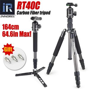 Holders RT40C Professional Carbon Fiber tripod for digital dslr camera light weight stand high quality tripe for Gopro tripode 164cm max