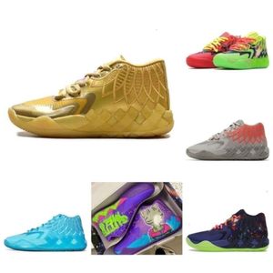 Lamelo Spor Ayakkabıları Top Lamelo 1 MB01 Basketbol Ayakkabıları Spor ayakkabı Rick ve Morty Purple Cat Galaxy Mens Trainers Bej Black Blast Buzz Kraliçe Buradan Değil Yo