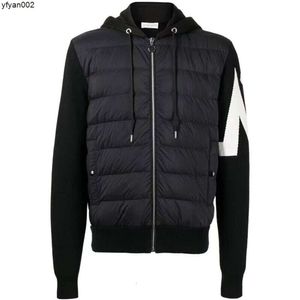 Autumn/winter Mens White Down Jacket Designer Jacket Hooded Knit Cardigan Down Jacket Black Warm Windproof Jacket Luxury Coat