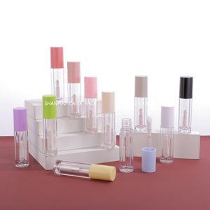 5ml Empty Clear Lip Gloss Tube Lip Oil Bottle Container Fancy Cosmetic Packaging Refillable DIY Bottles Lipgloss Tubes with Big Brush