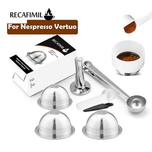 Nespresso Vertuo Espresso 커피 필터를위한 Recafimil Rusable Coffee Capsaule Delonghi Machine 용 Rich Crema 230ml 포드 210326252E