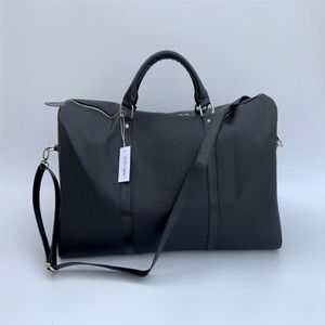 Top Quality Men Fashion Duffle Bag Black Nylon Travel Bags Mens Handle Luggage Gentleman Business Totes with Shoulder Strap 54CM242N