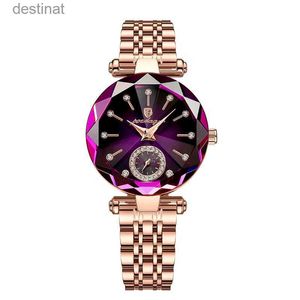 여자 시계 Poedagar Romantic Crystal Ladies Watches 최고의 브랜드 다이아몬드 방수 여성 시계 고급 스테인리스 스틸 여성 시계 Rose Goldl231216