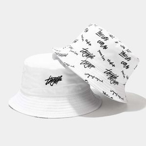 Letnia projektant mody Odwracalny zwyczaj na całej druku haftowany bawełniany czapka fisherman z marką prywatną marką