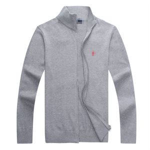 Reißverschluss-Polo, typischer Herrenpullover, Designer, lässig, Business, warm, langärmelig, hochgeschlossener Pullover mit Pony-Stickerei, lässiges Herren-Herbst- und Winter-Top