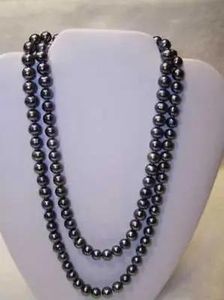 Collane AA 89mm Tahitian Black Pearl Necklace 48 pollice 122cm