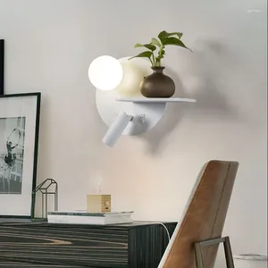 Lampa ścienna USB ładowanie kinkieta światło nowoczesne foyer czytanie LED reflektor