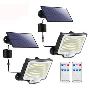 Garden Decorations 126228328348 LED Outdoor Solar Lights Super Bright 3 Modes Flood IP65 Waterproof Wall Lamp with Remote for Yard 231216