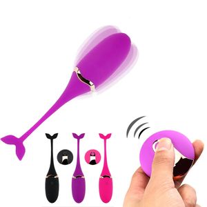 Vibrators USB Kegel Exerciser 10cm Wireless Fish Jump Egg Vibrator Remote Control Body Massager for Women Adult Sex Toy Product Love games 231216