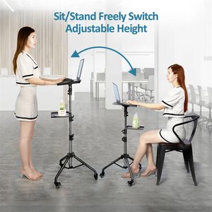 Holders Projector Stand Tripod Laptop Tripod Adjustable Height 23 to 63" DJ Mixer Standing Desk Outdoor Computer Desk Stand with Plate