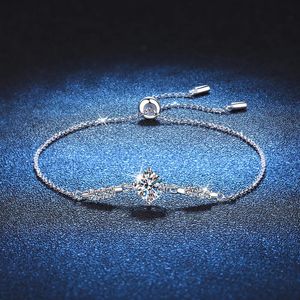 Charm Armband 1 925 Sterling Silver Women Armband Round Cut White Gemstone Anniversary Jewelry 2023 231215