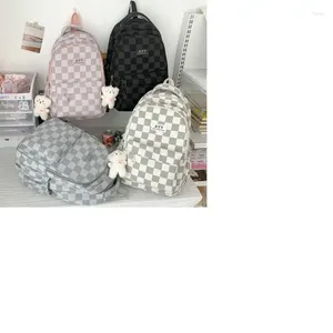 Mochila Atacado Homens Mulheres Moda Xadrez Impermeável Nylon Estilo Preppy Grande Capacidade Saco Escolar Casual Mochila de Viagem