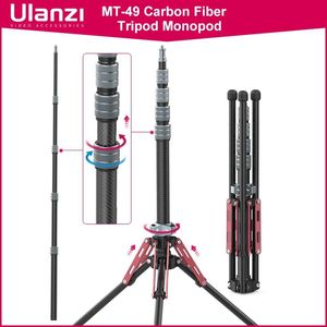 Tutucular Ulanzi MT49 Karbon Fiber Tripod Monopod Çıkarılabilir Alt Braket Denge Çubuğu Hafif Açık Seyahat Tripod 1.5kg Yük