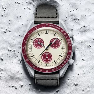 Bioceramiczna planeta księżyc sześć igieł pełna funkcja Quarz Men Watch Mission to Moonshine Mercury 42 mm Chronograph Designer Męs