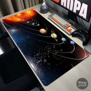 Muskuddar Handled vilar överdimensionerad solsystem Mausepad Setup Tillbehör Musdyna Office Desk Mat Stor musmatta för datavattentäta tangentbordskuddar J231215