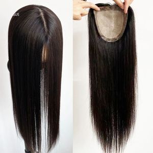 Perucas de renda 24 polegadas longa virgem europeia cabelo humano topper 15x6cm pele de silicone falso couro cabeludo base de seda mulheres peruca com clipes ou pu em torno de 231215