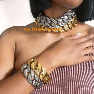 2023 new fine jewelry luxury chunky gold necklace bracelet jewelry sets for women