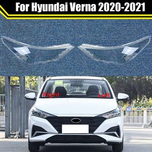 Hyundai Verna 2020 2021自動ヘッドランプキャップカーフロントヘッドライトレンズカバーランプシェードランプコバーヘッドランプライトガラスシェル