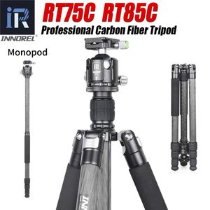 Supporti Treppiede professionale in fibra di carbonio Monopiede INNOREL RT75C/85C Aggiungi testa a sfera centrale panoramica a bassa gravità a 360 gradi per fotocamera DSLR digitale