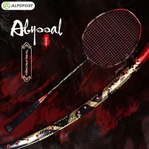 Badminton Rackets Alp Qy 4U Max 35lbs Golden Dragon 100% Full Carbon Fiber Badminton Racket med Box Professional Racquet Badminton Raket 231216