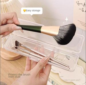 Förpackningsboxar Makeup Brush Storage Box Portable Dust Belt Cover Travel Box