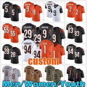 9 Joe Burrow Football Jersey 1 Jamarr Chase 5 Tee Higgins 2 Evan McPherson 94 Sam Hubbard Logan Wilson Mixon 7 Boomer Esiason Tyler Boyd Trey Hendrickson Chidobe Awuzie