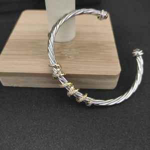 Dy Cable Classic Bracelet Bracelet Servling Silver Twist Tride Set Fashionale 231226