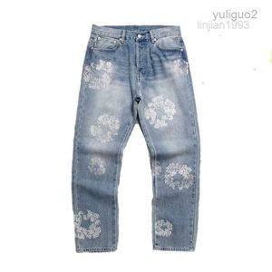 2023for donne jeanbaggy uomo ghirlanda nera gamba larga perline cerniera volare pantaloni classici pantaloncini di jeans viola streetwear pantaloni sportivi casual designer