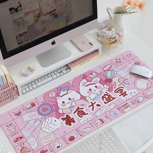 Rests Kawaii Cartoon Anime Stor dator Mouse Pad Gaming Mousepad Waterproof Pu Leather XXL Desk Mat Tangentbord Pad Writing Pad