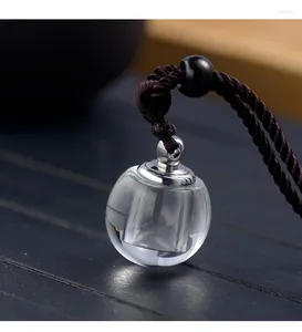 Anhänger Halsketten 1 stück transparente kristall flasche ätherisches abnehmbare ölbehälter lanyard halskette weiß ornament für frauen