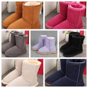 Heißer VERKAUF Echte australische Stiefel für Kinder, Jungen, Mädchen, Kind, feste Baumwolle, Stickerei, Baby 528, warme Schneestiefel, runde Zehen, mittelhohe Teenager-Studenten, Schnee, Wandern, Winterstiefel, Größe 22–35