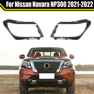 Bilens frontglaslinslampa skuggskal för Nissan Navara NP300 2021 2022 Transparent lampskärmshuvudljus fodral för strålkastare