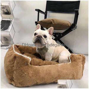Classic Old Flower Designer Dog Bed For Medium Small Dogs Hine Washable Slee Sofa Non-Slip Bottom Warm Soft Pet Durable Orthopedic Cal Dhv87