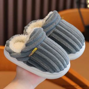 Slipper Children's Multiple Cute Cartoon Flat Plush Slippers Soft Sole Non-Slip Winter Warm Baby Boys Girls Indoor Home Cotton Snow Shoe R231216