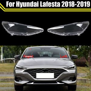 Caso do carro tampas do farol para hyundai lafesta 2018 2019 frente farol lente capa abajur cabeça da lâmpada luz escudo de vidro