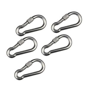 Moschettoni 5PCS Moschettone a moschettone autobloccante con vite Moschettone a molla in acciaio inossidabile 304 5mm 6mm 7mm 8mm Moschettone a molla per campeggio 231215