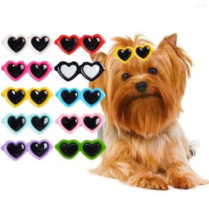 Abbigliamento per cani 5 pezzi Occhiali a forma di cuore di pesca Fermaglio per capelli Animale domestico in plastica Simpatico accessorio a forma di cuore Regalo di Natale Po Prop