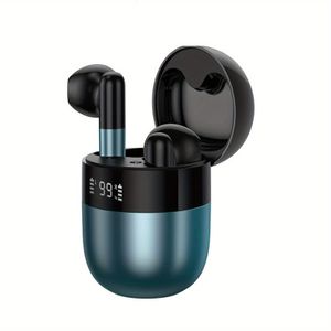 Kabellose Ohrhörer mit Mikrofon, 3D-Surround-Stereo-Bass, leicht und bequem, lange Akkulaufzeit – Blau/Grün/Rot