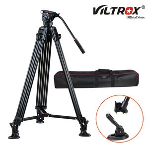 Tillbehör Viltrox VX18M 74 tum Professionell kamera Tripode Heavy Duty Video Stativ Stand Aluminium med Fluid Head för DSLR -videokamera