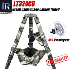 Holders INNOREL LT324CG Camouflage Carbon Fiber Tripod Professional Birdwatching Heavy Duty Tripod Stand for Canon Nikon DSLR Camera