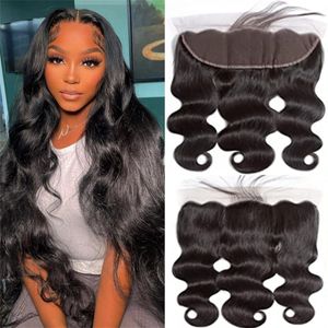 Body Wave Human Hair 13x4 Transparent Lace Frontals Closures Pre Plucked Natural Hairline