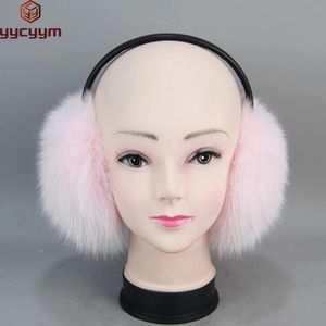 Ear Muffs Russia Women Real Fox Fur Hang Ear Cover Warm Winter Earmuff Headwear Ear Muffs Earmuffs Cold Ear Warmer Ear Protection Headband 231215