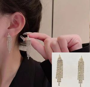 CRYSTAL TASSEL Luxury Ladies Sweet Stud Earrings Valentine's Day Thanksgiving smycken gåvor